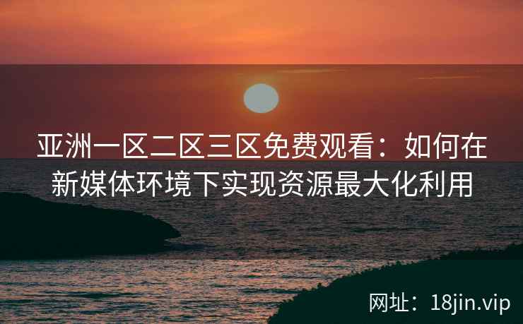 亚洲一区二区三区免费观看：如何在新媒体环境下实现资源最大化利用
