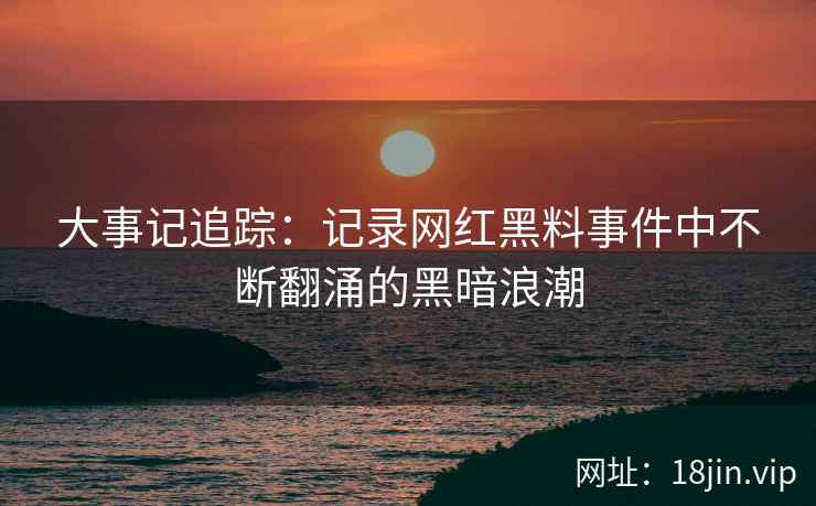 大事记追踪：记录网红黑料事件中不断翻涌的黑暗浪潮  第2张