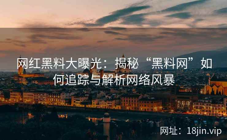 网红黑料大曝光：揭秘“黑料网”如何追踪与解析网络风暴  第2张